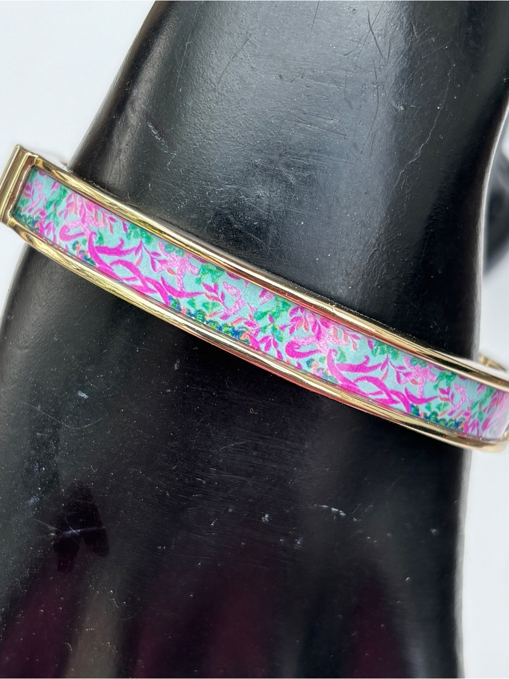 Lilly Pulitzer Seaweed Samba Photodome Bangle Hinged Bracelet